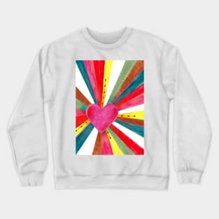 Rainbow sun heart valentines Crewneck Sweatshirt